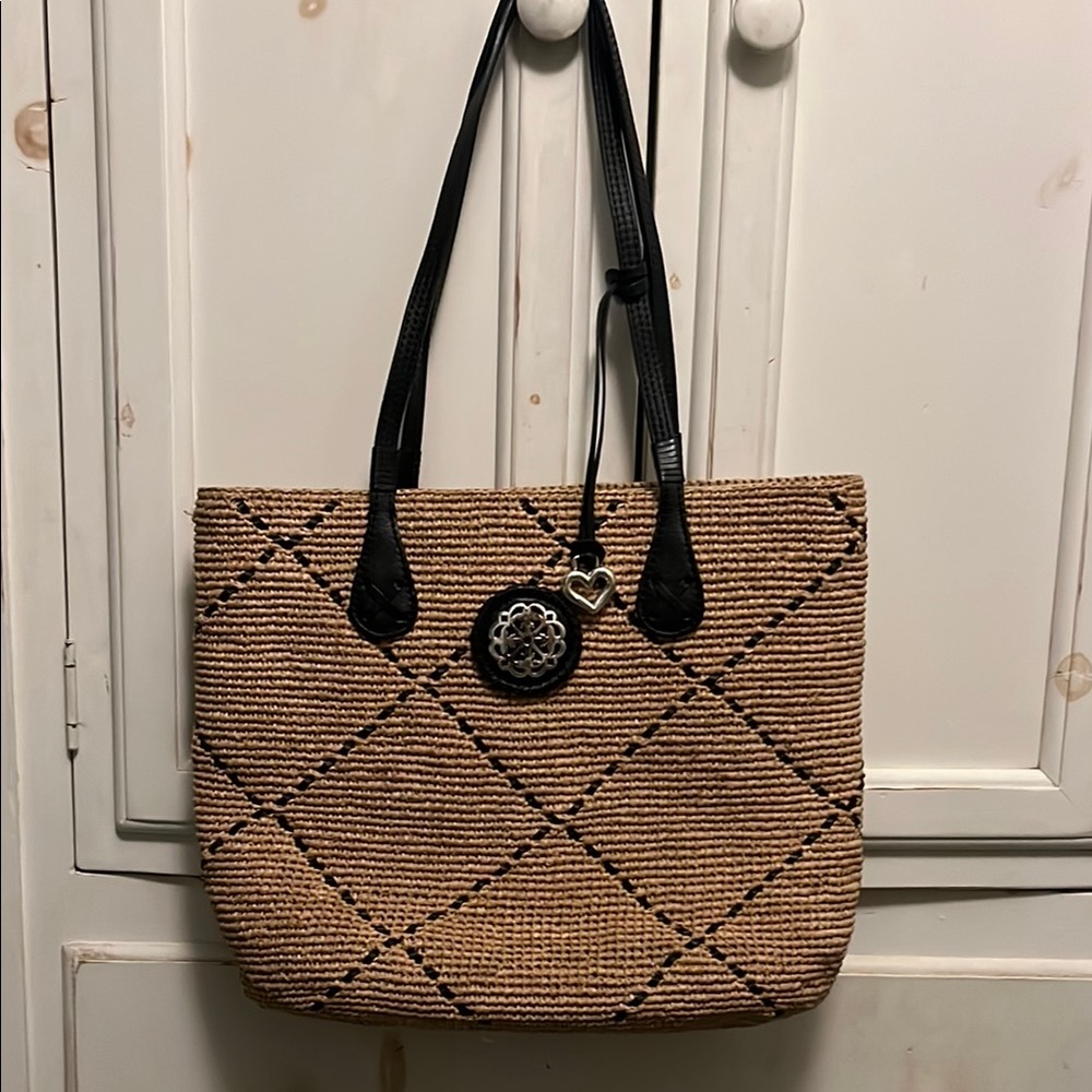 Stylish Tan and Black Tote Bag
